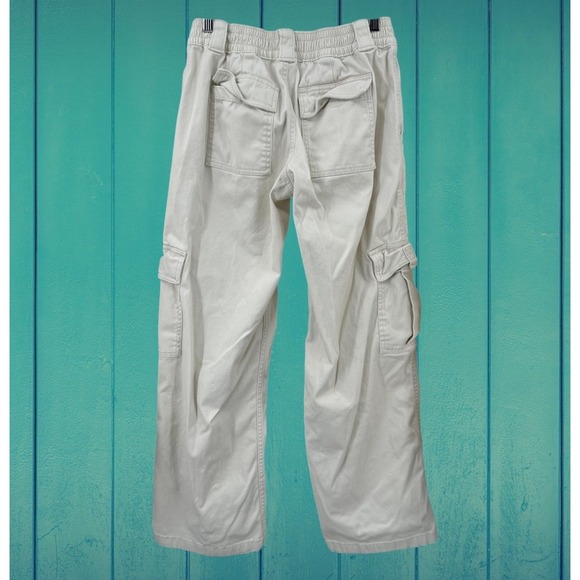 HOLLISTER Women's 2R / W26R Low-Rise Baggy Leg Cotton Cargo Pants in Light Beige - Picture 5 of 11